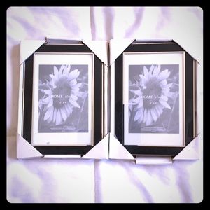 NEW set of 2 frames Home 4”x 6” black and silver